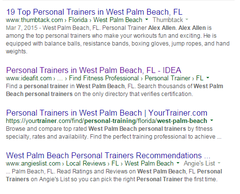 Organic results personal trainer WPB